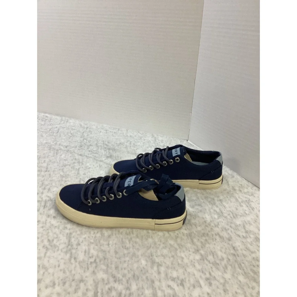 Sperry Mens Striper‎ II LTT SeaCycled Navy Canvas Sneakers STS25435 Size 4.5M